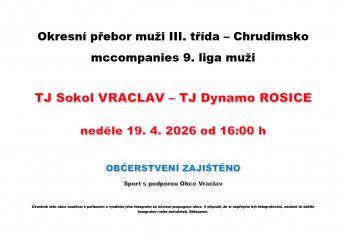 Fotbalový zápas muži 19.4.2026