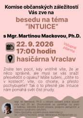 Beseda "INTUICE" s Mgr. Martinou Mackovou, Ph.D.,
