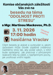 Beseda "ODOLNOST PROTI STRESU" s Mgr. Martinou Mackovou, Ph.D.