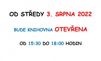 Knihovna Vraclav otevřena od 3. 8. 2022