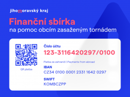 Jihomoravský kraj - sbírka na pomoc lidem a obcím na Hodonínsku a Břeclavsku