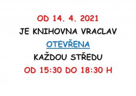 Knihovna - otevřeno od 14.4.2021