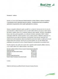 Omluva firmy BusLine - autobusový dopravce