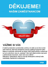 Poděkování prodavačkám v prodejnách KONZUM