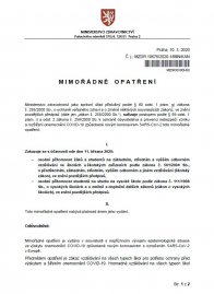 Mimořádná opatření pro zamezení šíření onemocnění COVID-19