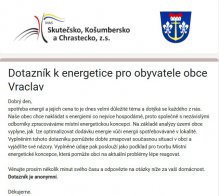 Žádost o spolupráci - Dotazník k energetice pro obyvatele obce Vraclav